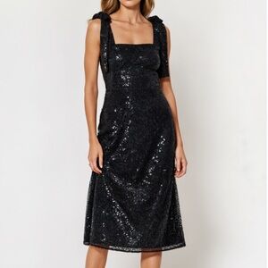NWT Modenaire Elegant Black Sequin Dress
